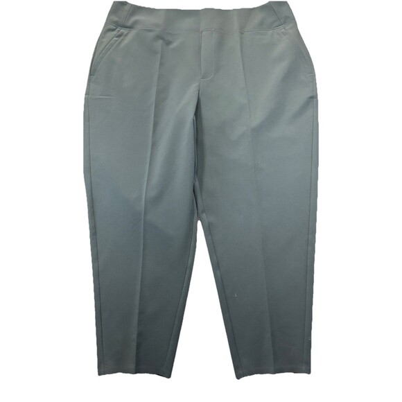 Athleta Endless High Rise Pant Womens Sz 18 Moss Green Stretch Zip Pocket Travel - Picture 1 of 11